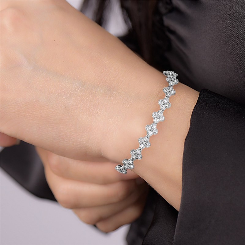 White gold flower bracelet new arrivals