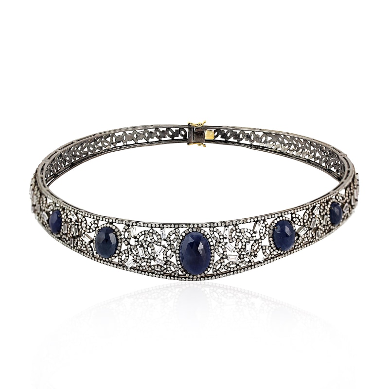 Sapphire and diamond choker necklace sale