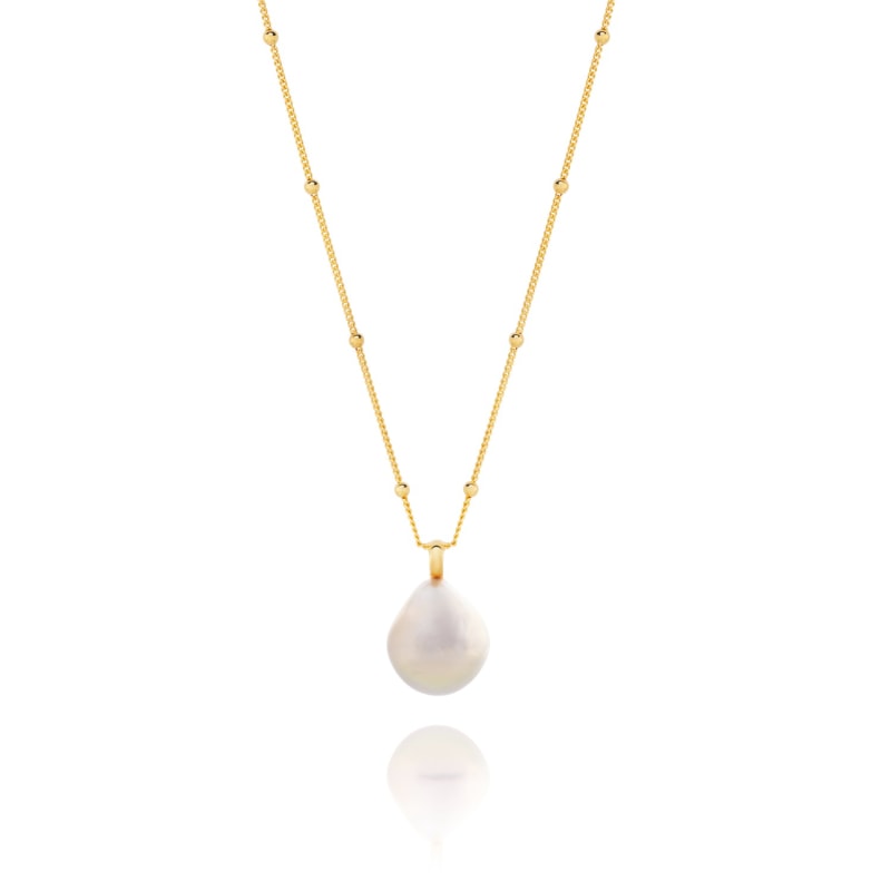 Thumbnail of 18K Gold Vermeil Baroque Pearl Necklace image