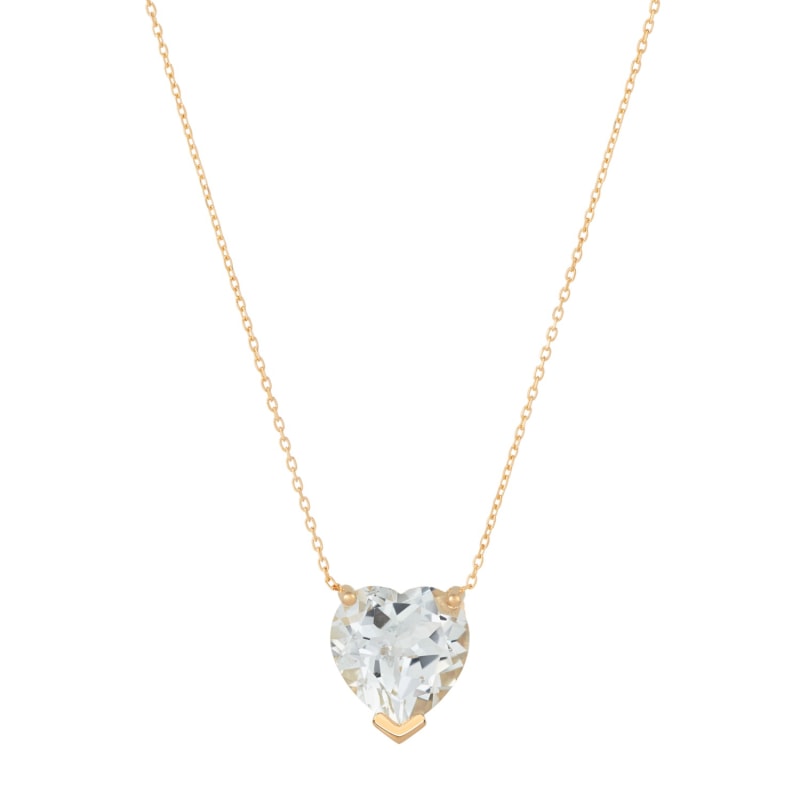 Thumbnail of 18K Solid Gold Heart Shaped Topaz Necklace image