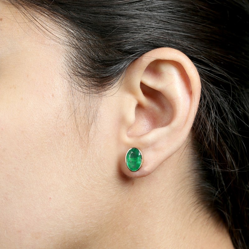 Real emerald stud earrings new arrivals