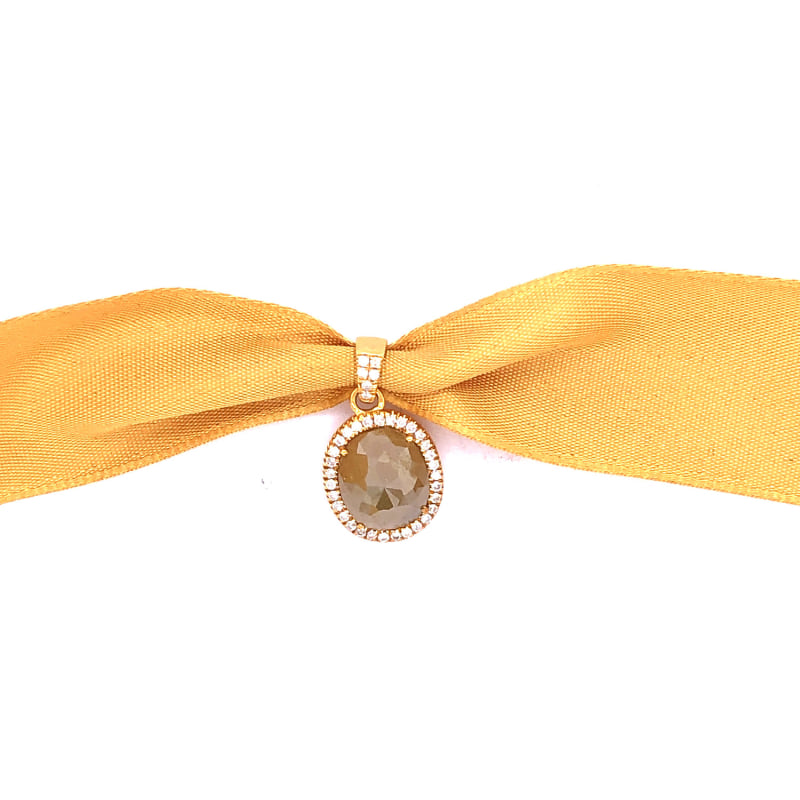 Thumbnail of 18K Solid Yellow Gold With Natural Diamond Fashionable Choker Necklace image