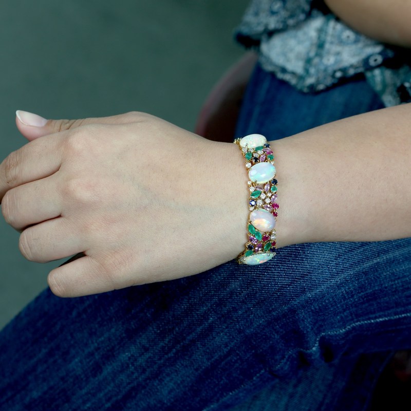 Opal and ruby bracelet deals
