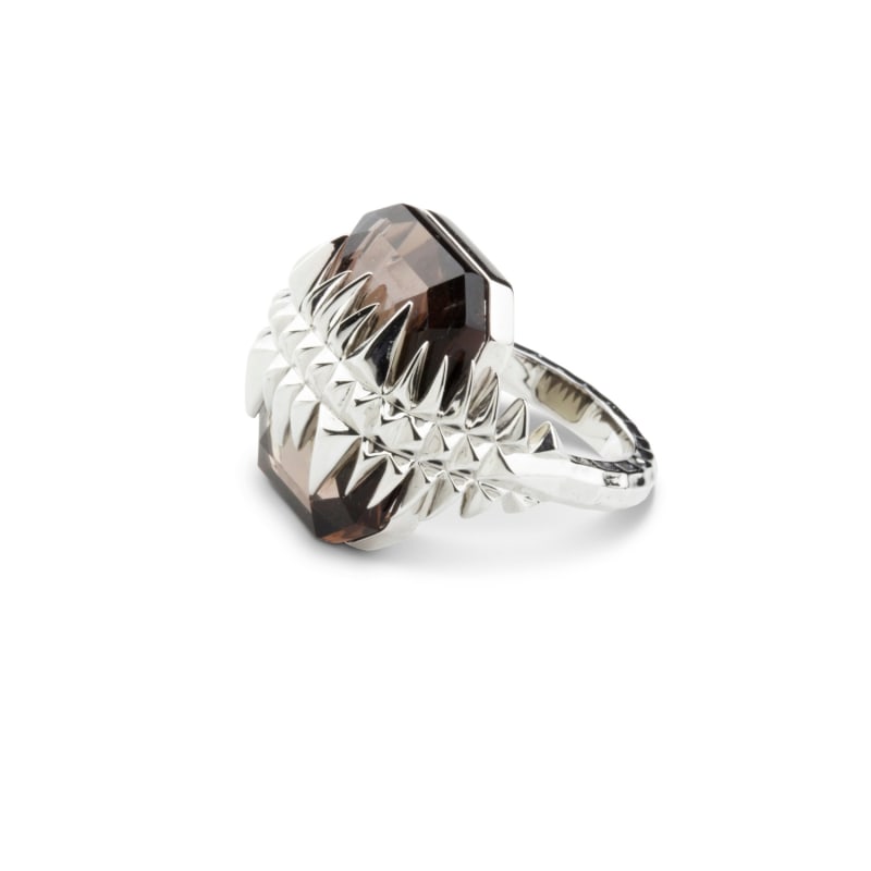 Thumbnail of Black Sea Glacier Ring Silver Smoky Topaz image