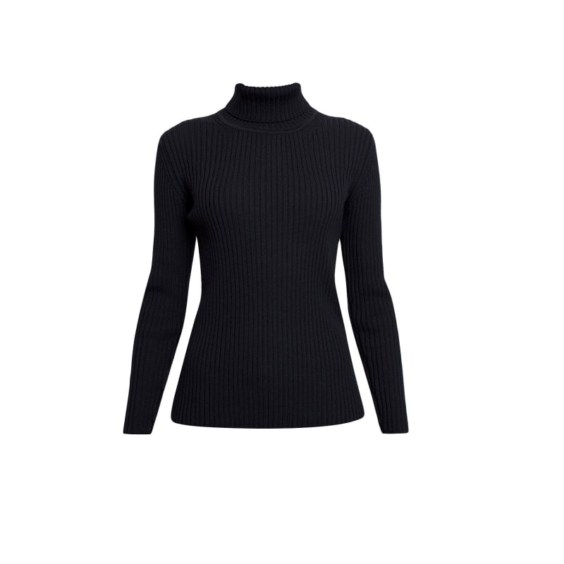 Womens black ribbed turtleneck cheap