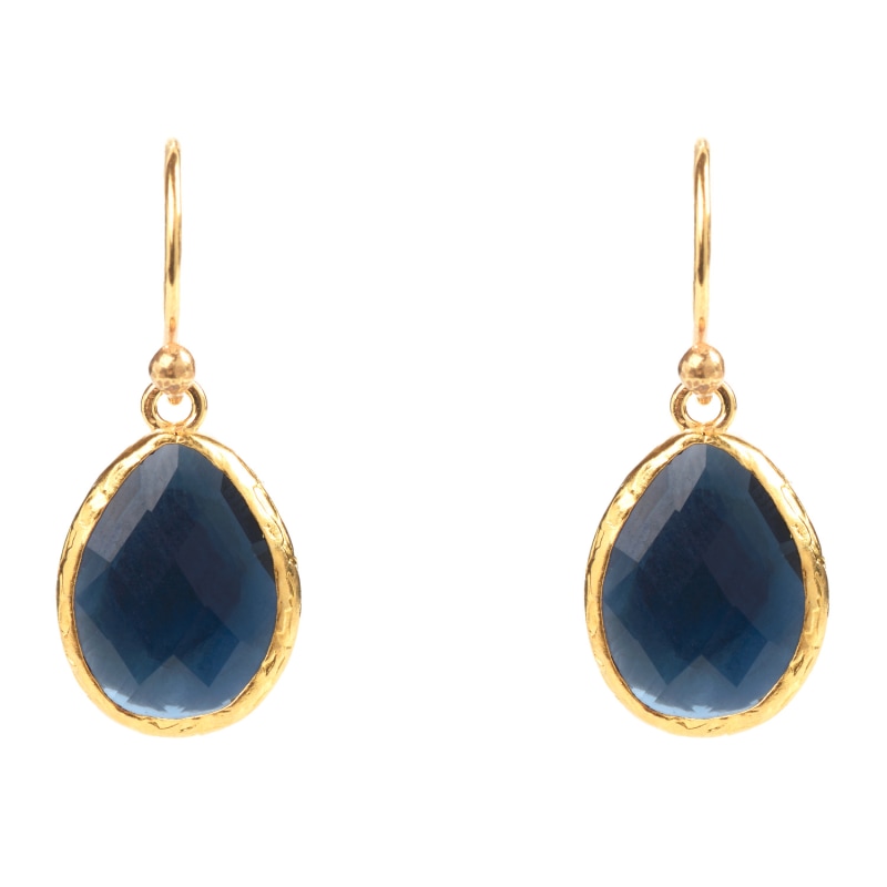 Thumbnail of Petite Drop Earrings Sapphire Hydro Gold image