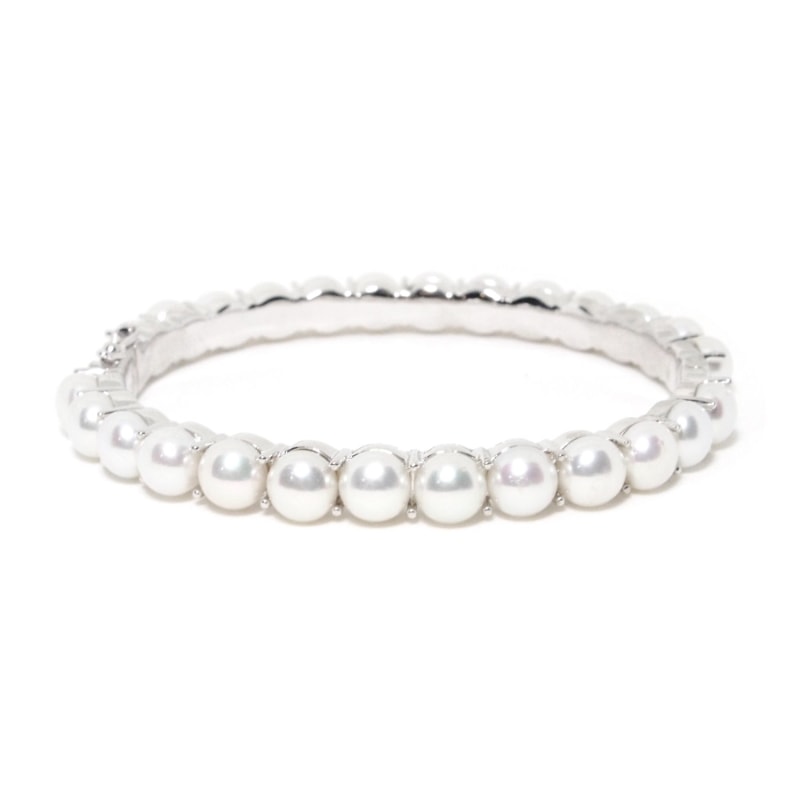 Thumbnail of Classic All Pearl Bangle White Gold image