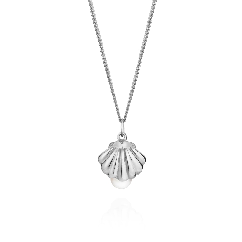 Thumbnail of Shell & Pearl Necklace Silver image