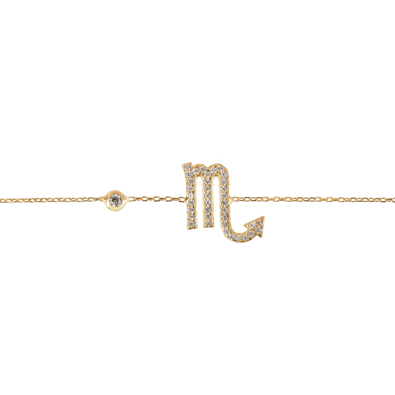 Thumbnail of Zodiac Horoscope Star Sign Bracelet Scorpio Gold image