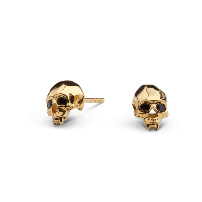 Thumbnail of Vampire Skull Stud Earrings Gold image