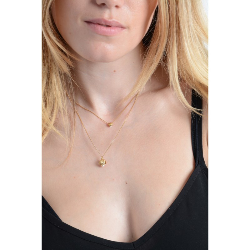 Thumbnail of Mini Shell & Pearl Necklace – Gold image