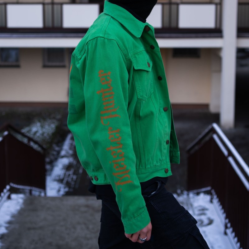 474 X Jagermeister Green Denim Jacket 474 co Wolf Badger