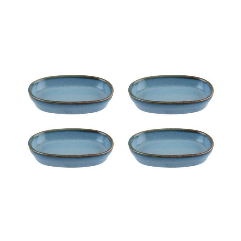 Thumbnail of 4Xsky Porcelain Platter Blue Oval 4.00" X 2.50" X 0.75" Set Of Four image