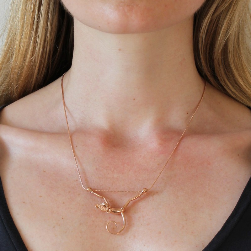 Thumbnail of Toy Monkey Necklace - Rose Gold image