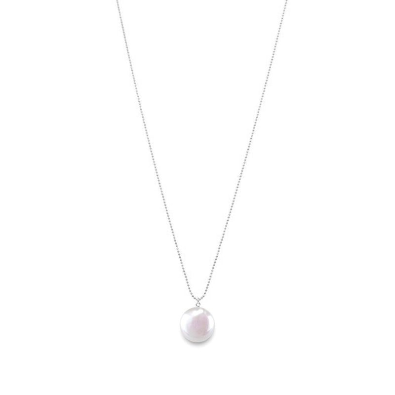 Thumbnail of Sphera Disc Pearl Pendant Silver Chain image