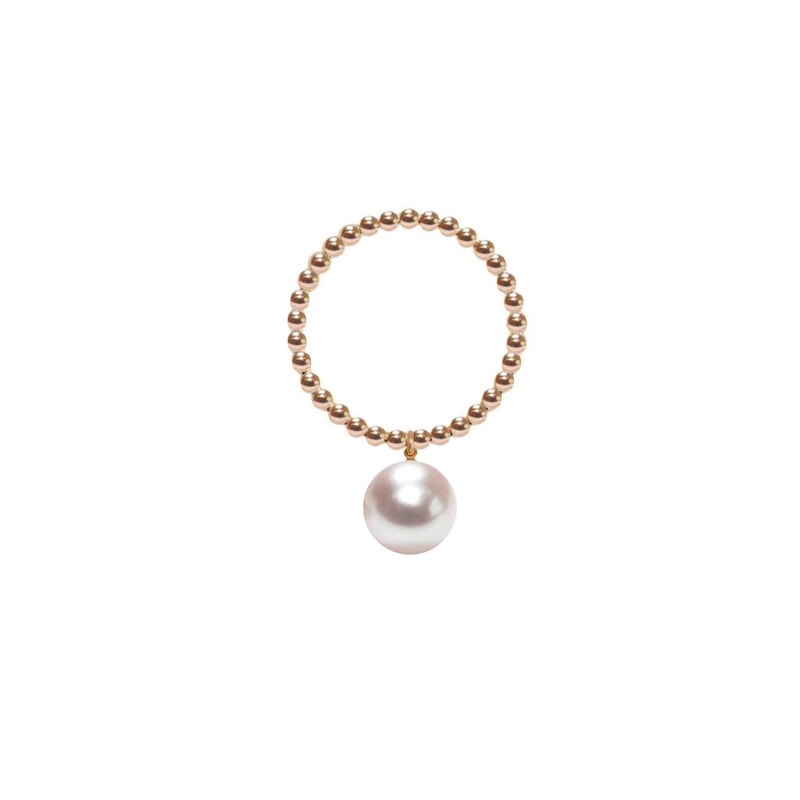 Thumbnail of Gold Orb Ring White Pearl image