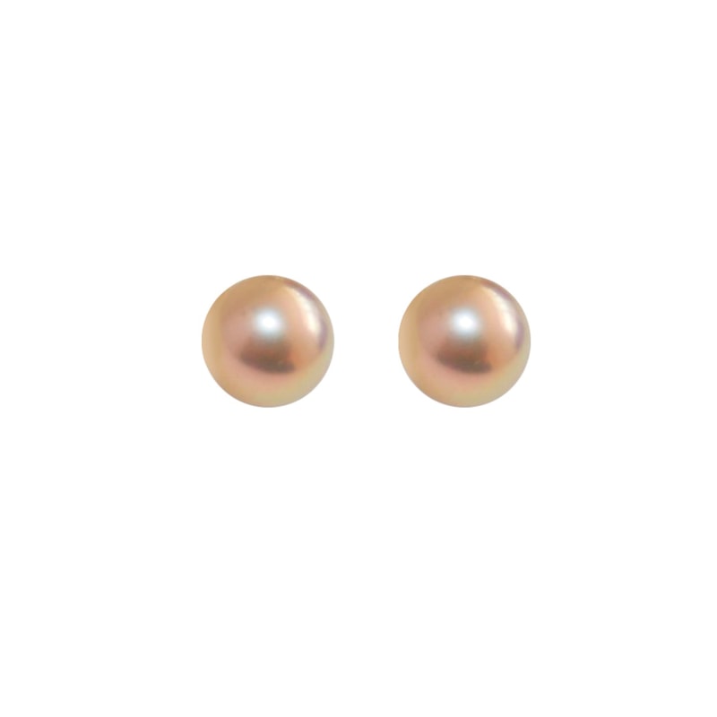 Thumbnail of Large Gold Pearl Studs Earrings - Solid 9Ct Gold image