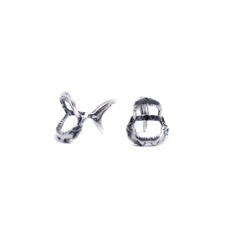 Shark cufflinks silver hotsell