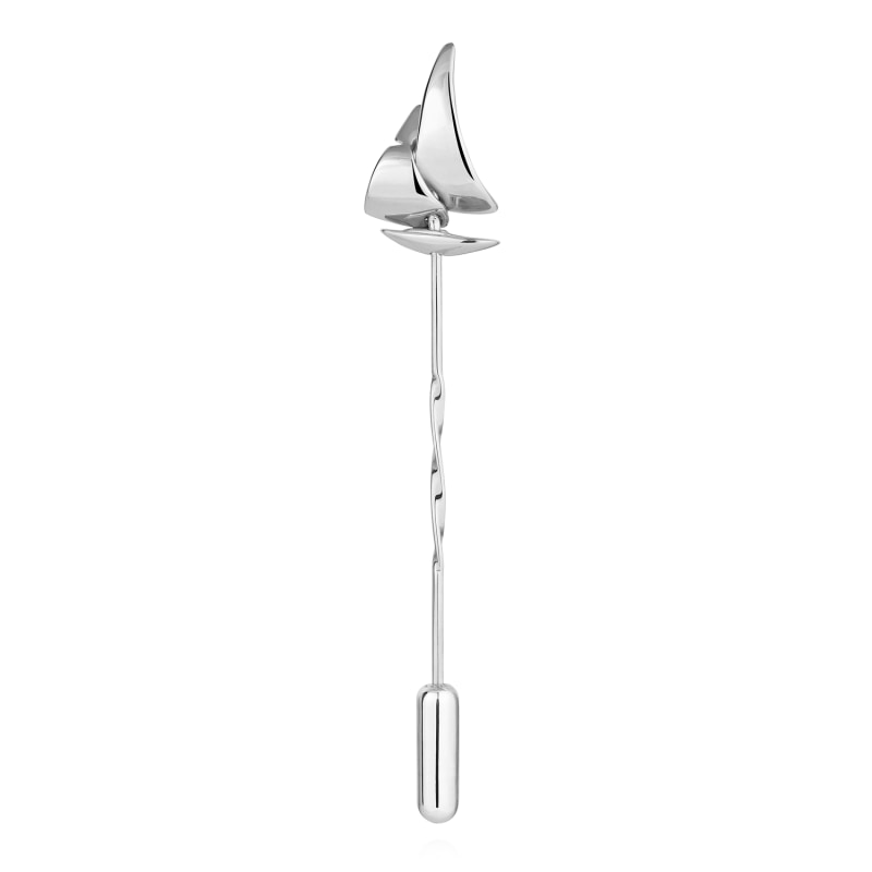 Thumbnail of Sail Boat Tie Pin - Silver image