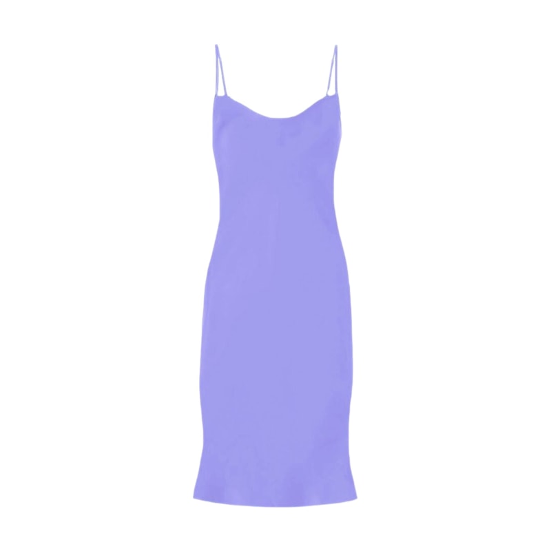 60s Silk Cowl Mini Slip Dress - Lavender Haze, Anaphe