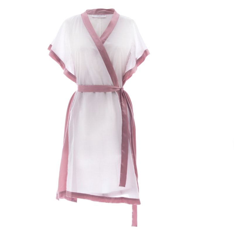 Thumbnail of Morning Quote Kimono White & Pink image