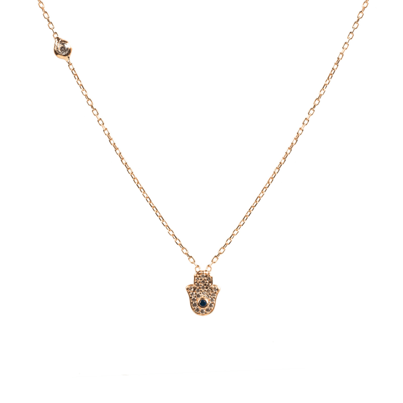 Thumbnail of Hamsa Hand Necklace Rosegold image