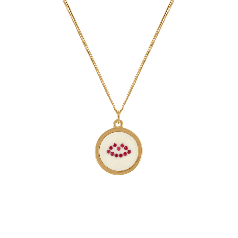 Thumbnail of Ruby Lips Necklace - Gold image