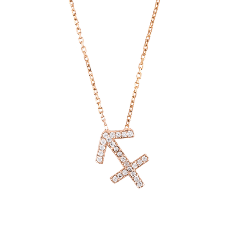 Thumbnail of Zodiac Star Sign Pendant Necklace Rose Gold Sagittarius image