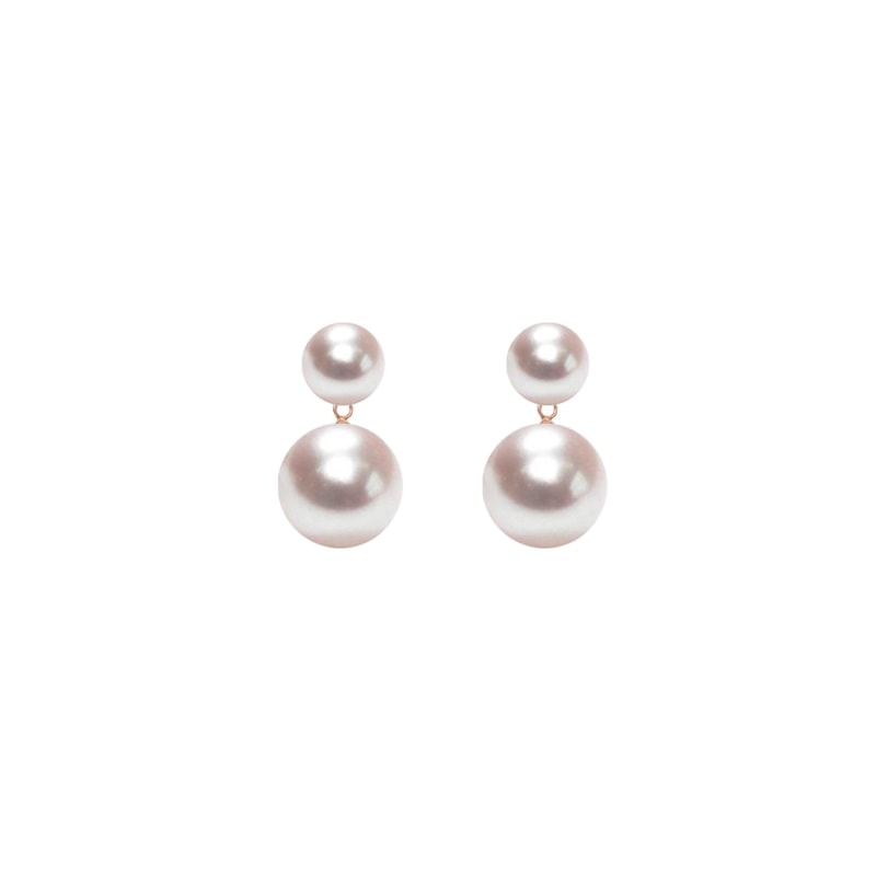 Thumbnail of Duet White Pearl Earrings Large Gold image