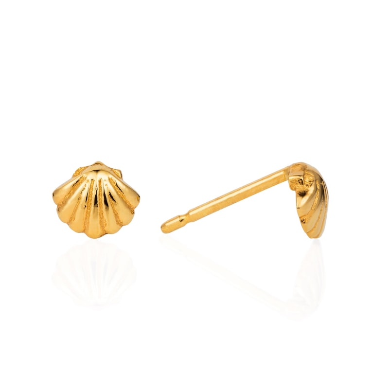 Thumbnail of Shell Stud Earrings - Gold image