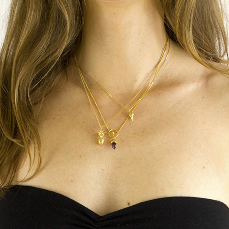 Thumbnail of Amethyst Bullet & Halo Necklace image