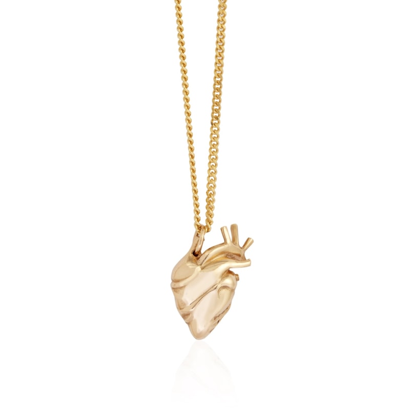 Thumbnail of Small Heart Pendant Gold With Diamonds image