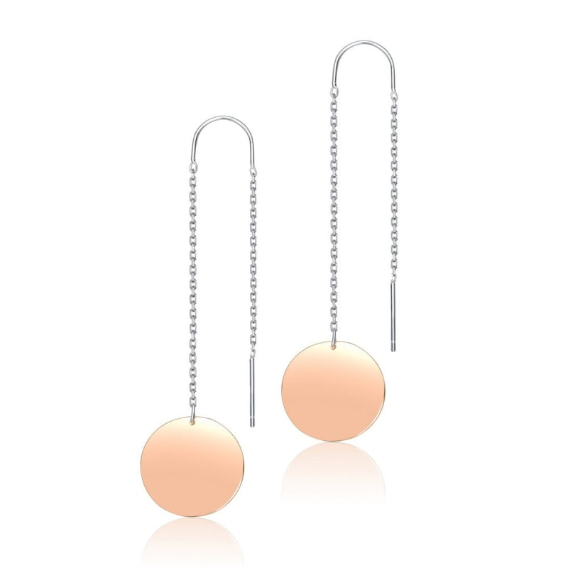 Sterling Silver Rose Gold Pave CZ Turtle Dangle Earrings Sterling Silver Rose Gold Pave CZ Turtle Dangle Earrings