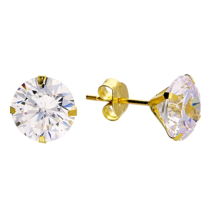 9ct gold cubic zirconia stud earrings cheap