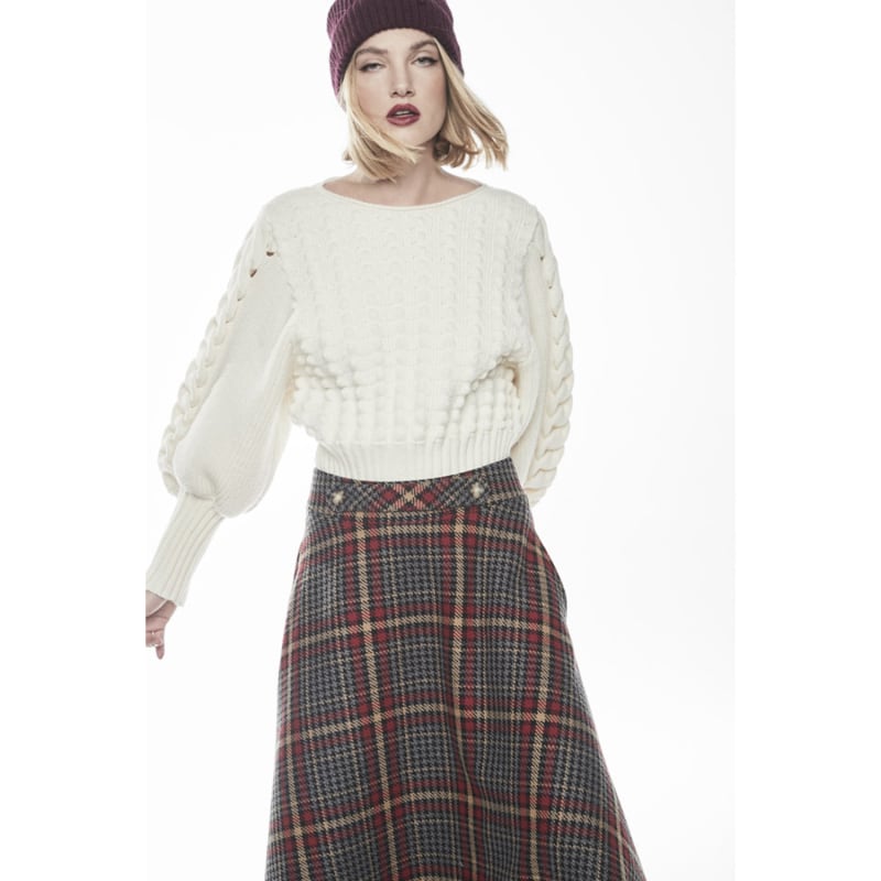 Plaid wool a line skirt new arrivals