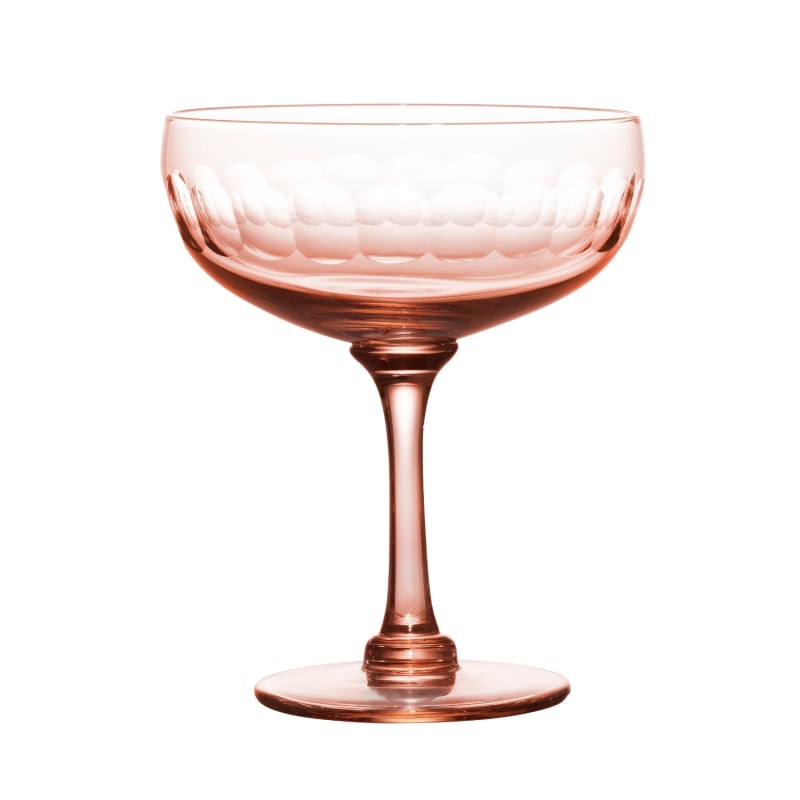 A Set Of Four Rose Crystal Cocktail Glasses With Lens Design, The Vintage  List