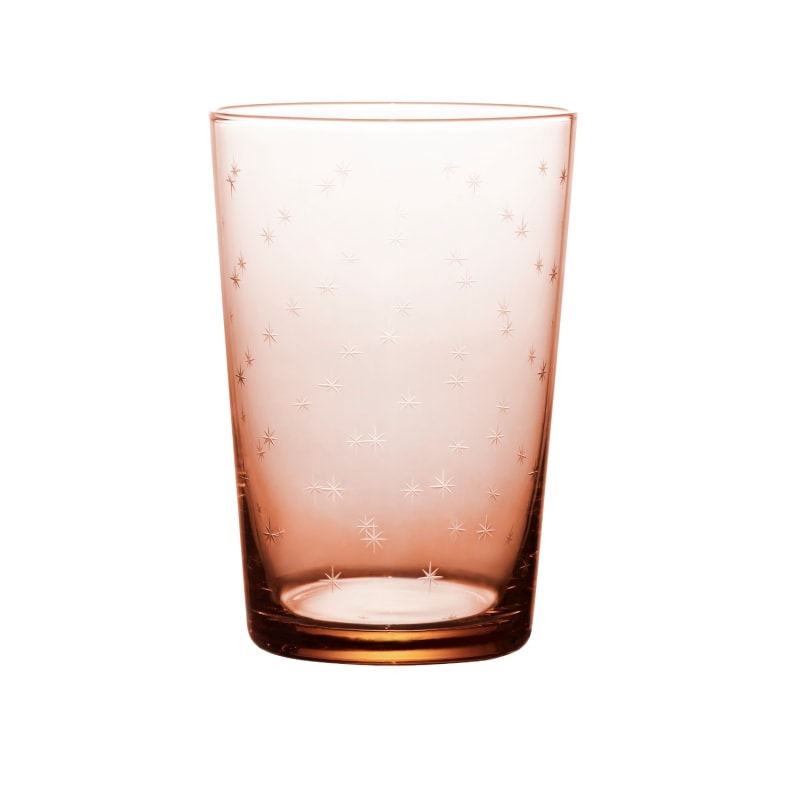 Thumbnail of A Set Of Four Rose Crystal Tumblers With Stars Design image