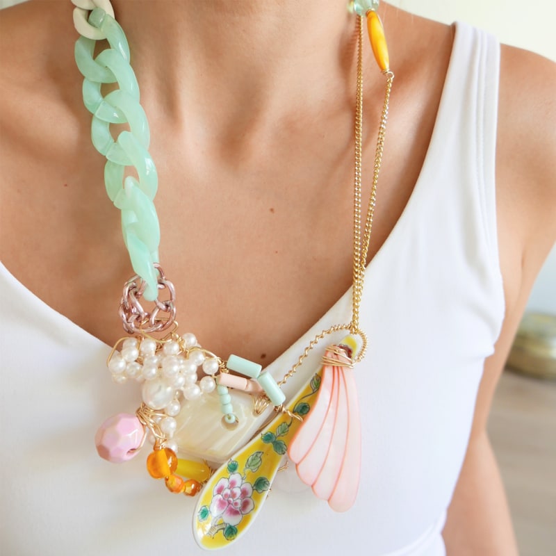 Colourful statement sale necklace