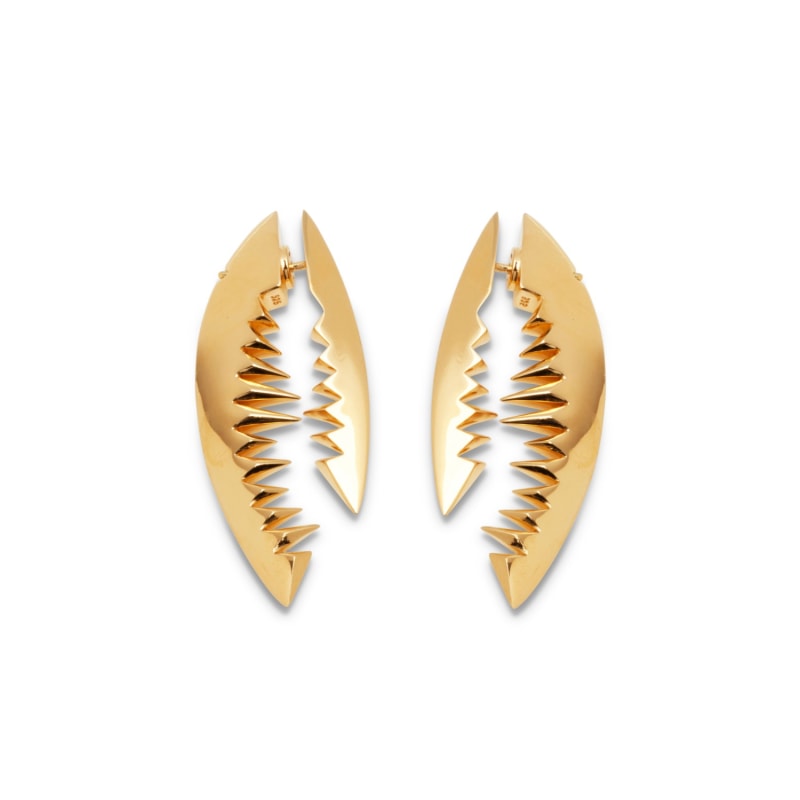 Thumbnail of Shark Bite Gold Earrings image