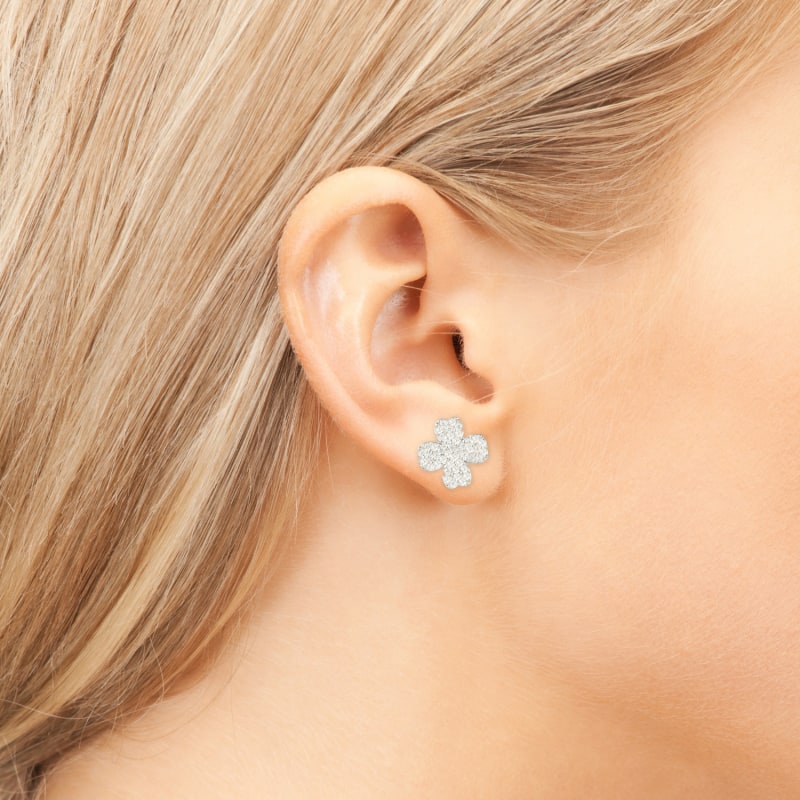 Lucky Four Leaf Clover Earring Rose Gold LATELITA Wolf Badger
