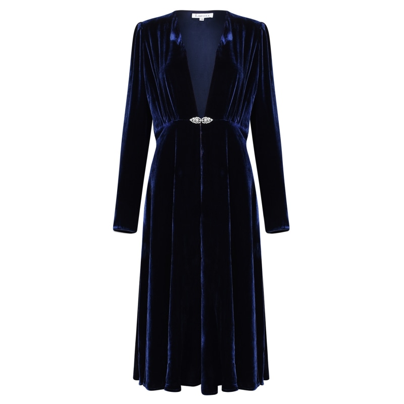 Thumbnail of Dulwich Coat Navy Velvet image