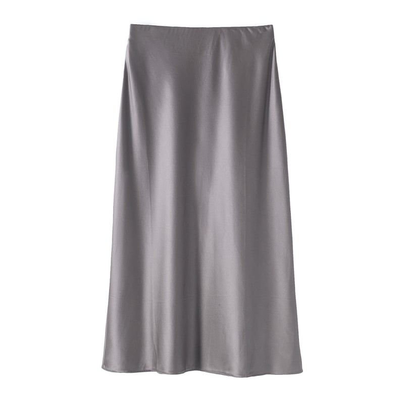 Thumbnail of Silver Silk Midi Skirt image