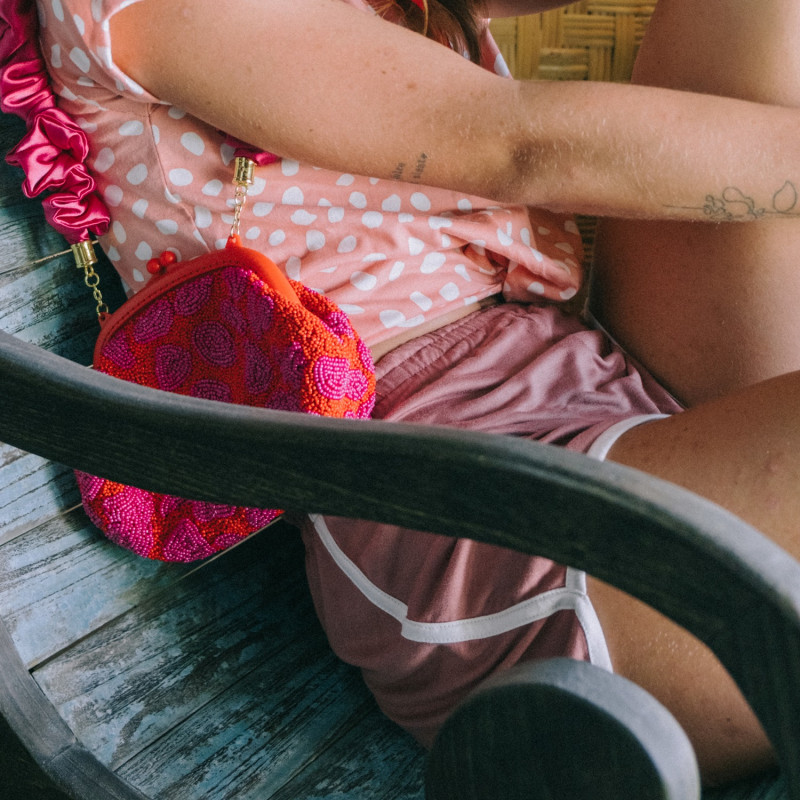 Thumbnail of Girl Seaside Runner Bamboo Shorts, In Desert Rose image