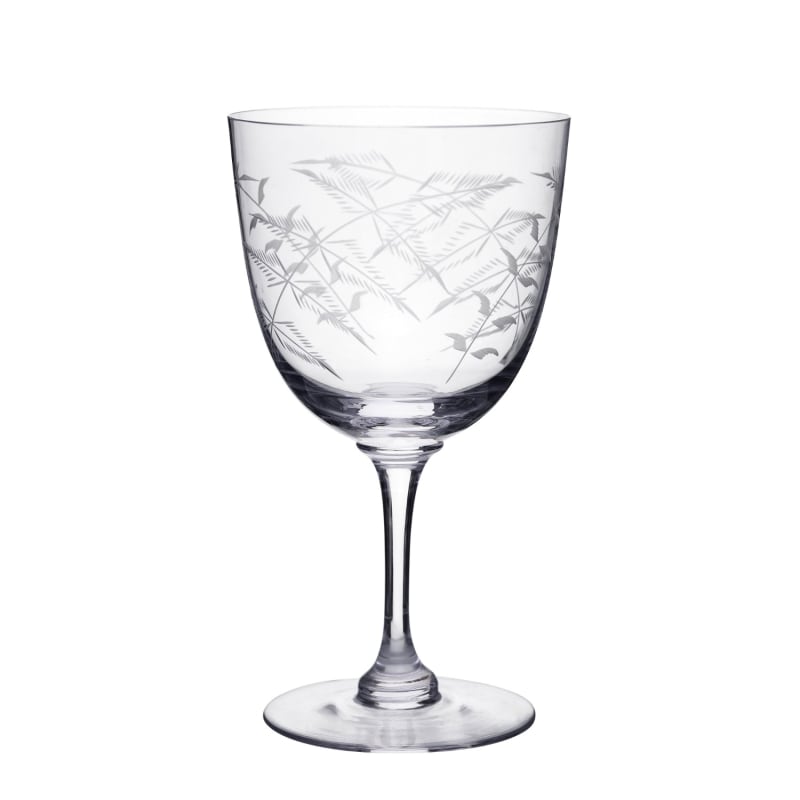 Thumbnail of A Pair Of Crystal Wine Glasses With Fern Design image