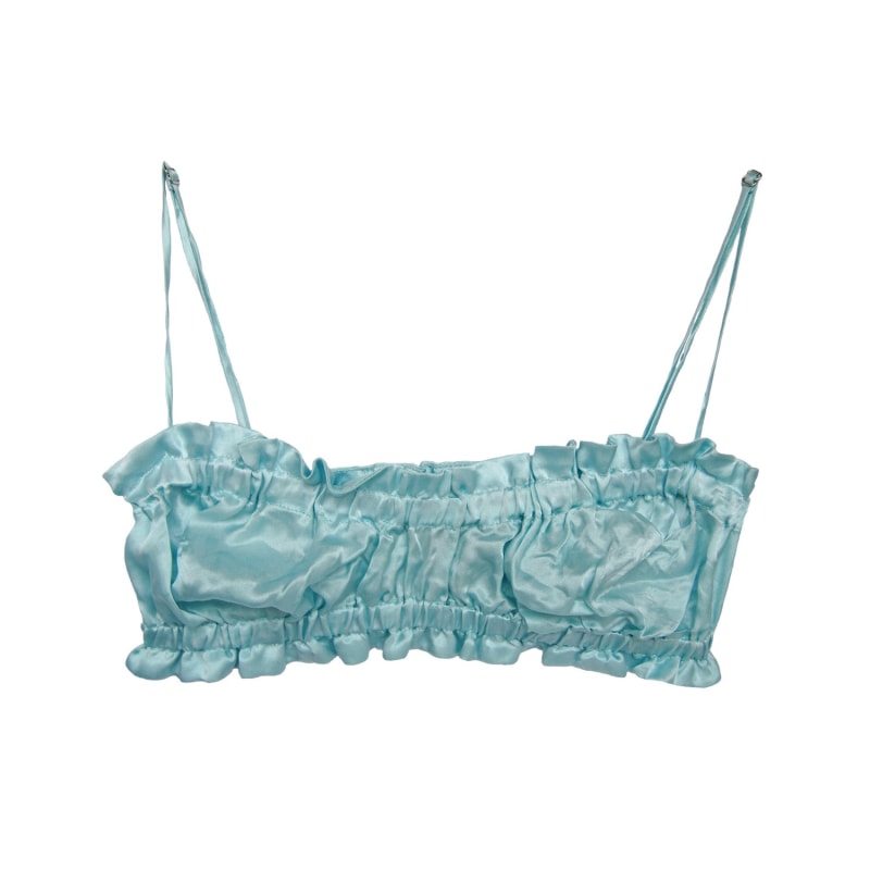 Silk Scalloped Bandeau Bra, CREASE