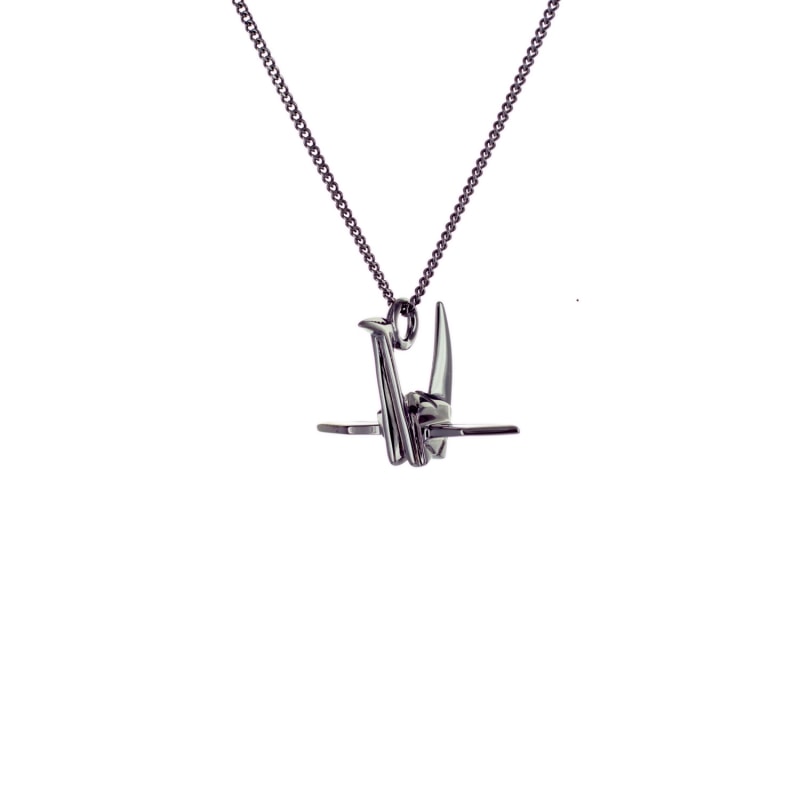 Thumbnail of Mini Crane Necklace Gun Metal image