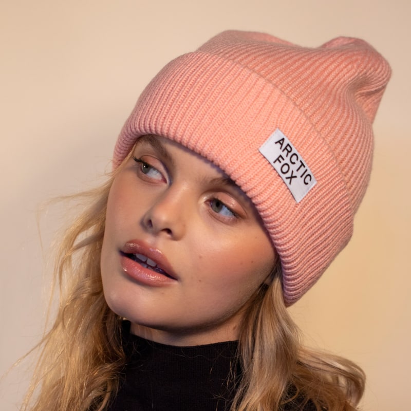 Thumbnail of The Recycled Bottle Beanie In Pastel Pink image