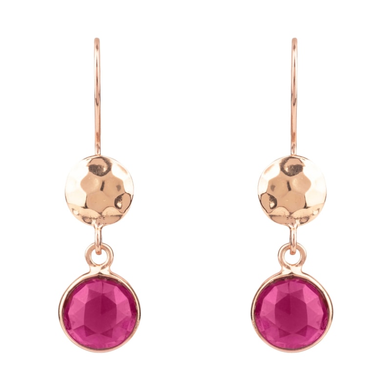 Thumbnail of Circle & Hammer Earrings Rose Gold Pink Tourmaline image
