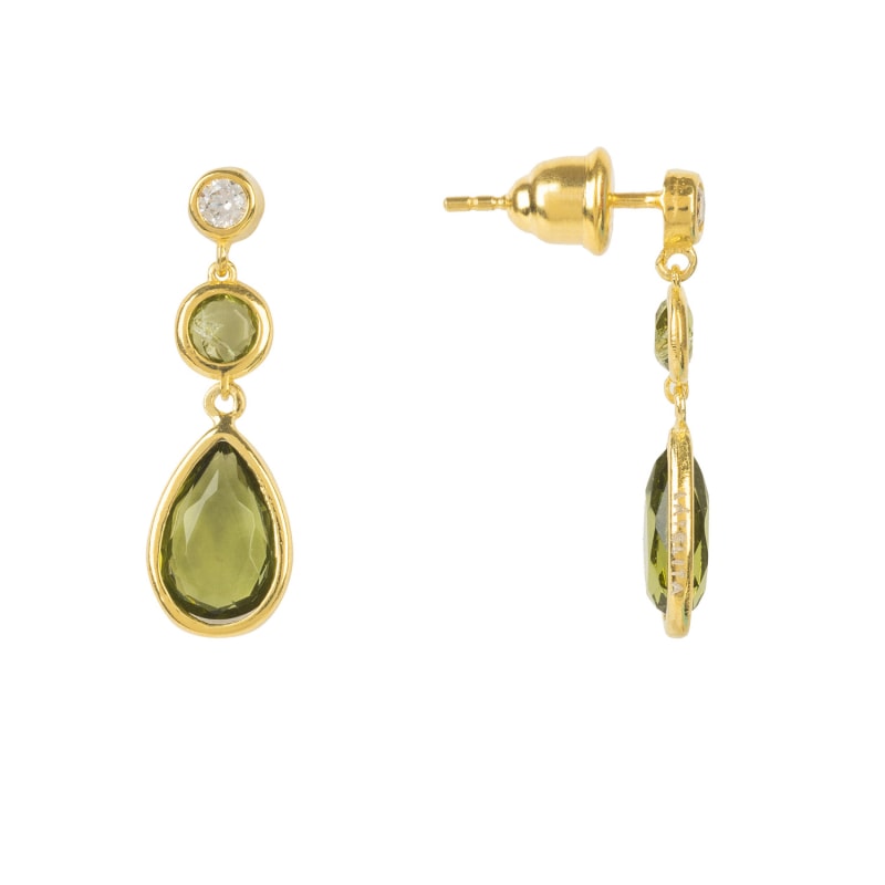 Thumbnail of Tuscany Gemstone Drop Earring Gold Peridot image
