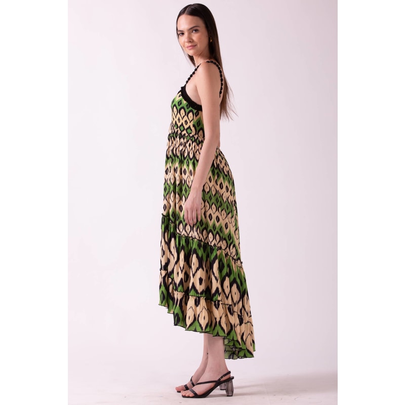 Thumbnail of Acacia - Tiered Maxi Dress With Beaded Straps And Fringe Lace image